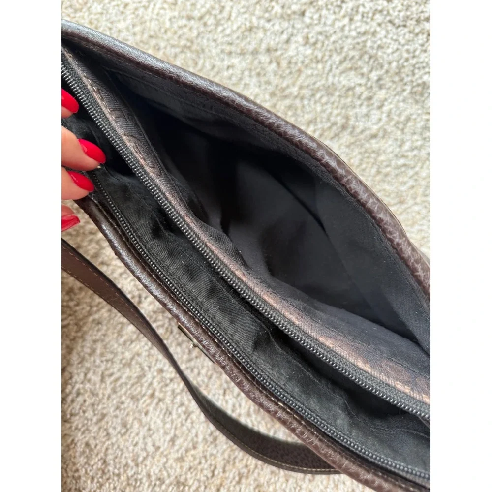 Vintage Y2K Etienne Aigner Monogram Hobo Bag Buckle‎ Shoulder Bag Brown